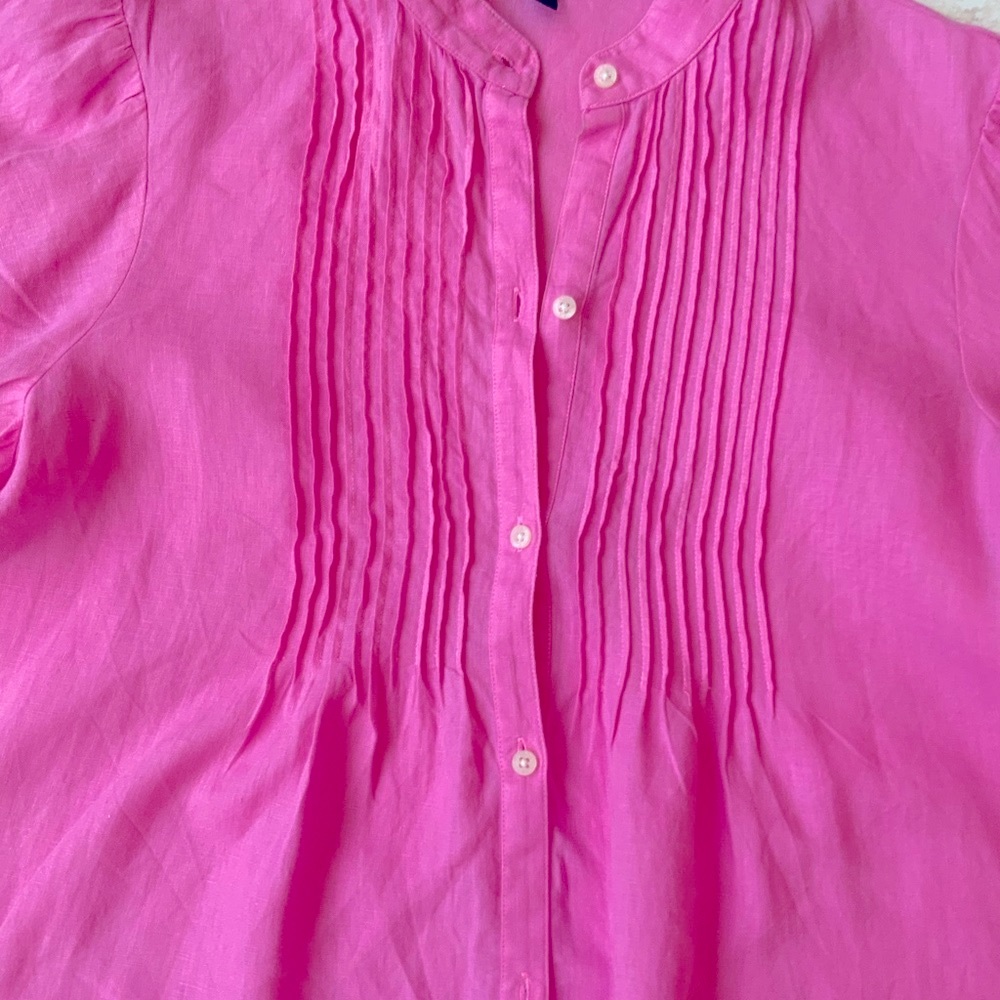 Lauren Ralph Lauren Linen Barbie Pink Tunic sz L - Picture 4 of 6